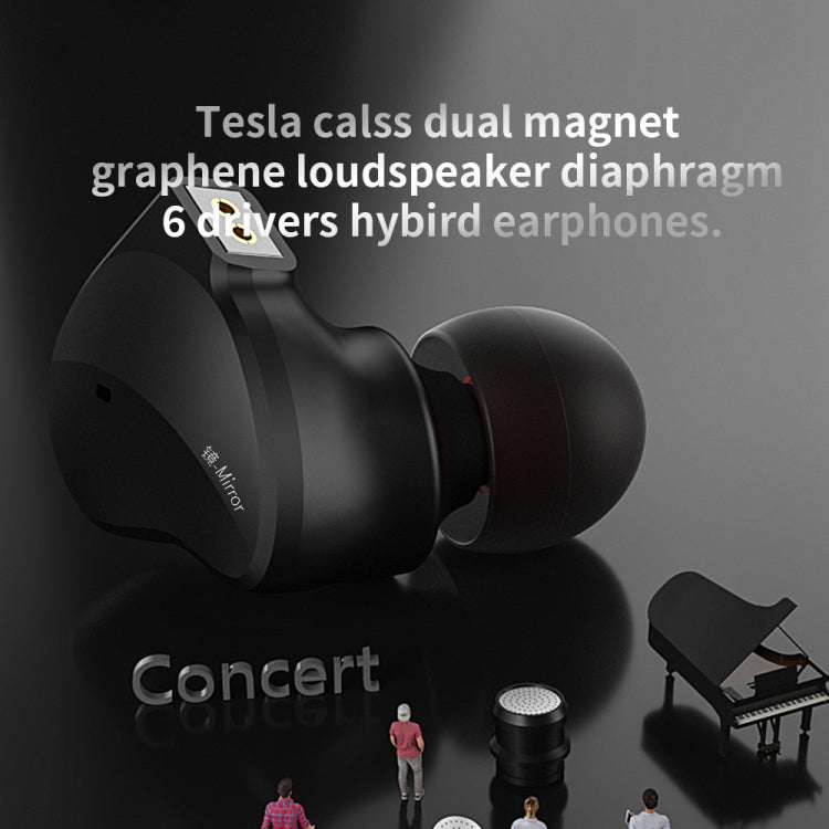 Écouteurs filaires HiFi CVJ Mirror Hybrid Technology, sans micro, avec micro